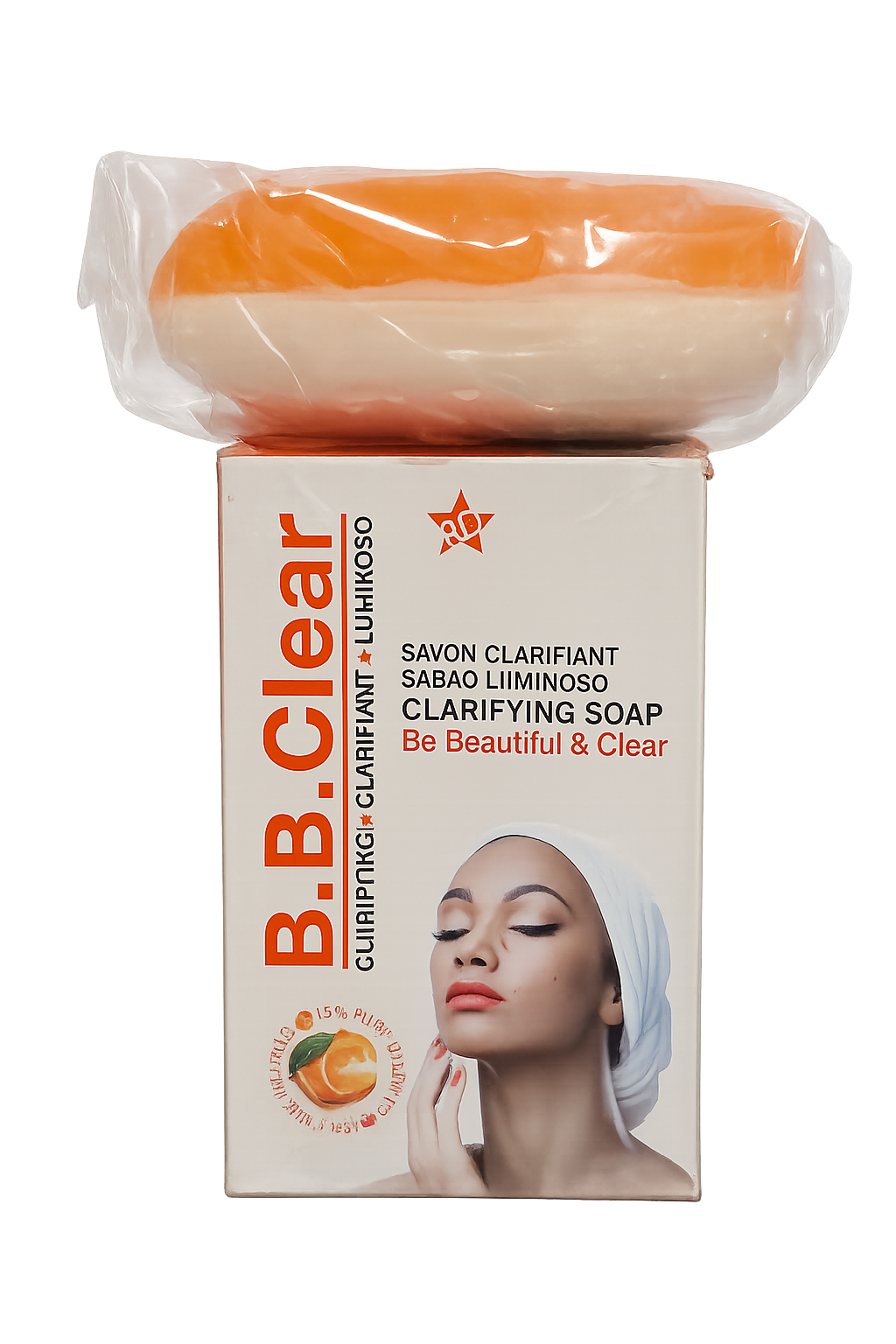B.B. Clear Clarifying Soap 15% Pure Orange | Skin Care Soap -190g-