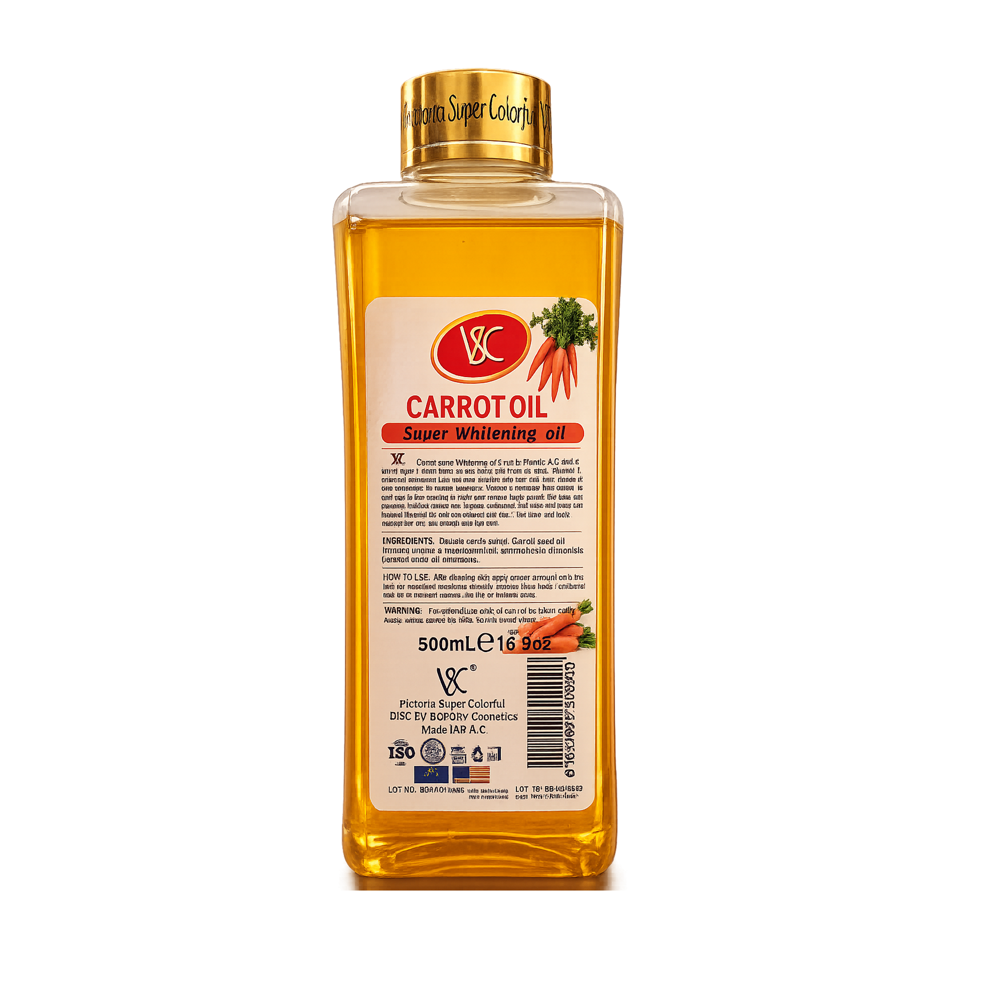 VSC Carrot Brightening Body Oil 500ml – Moisturizing Oil for Smooth & Radiant Skin