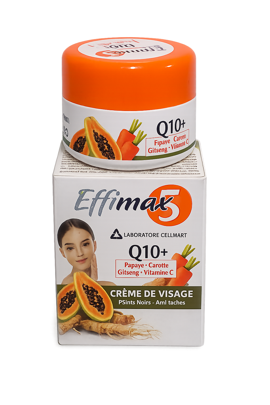 Effimax 5 Q10+ Face Cream – Papaya, Carrot, Ginseng & Vitamin C
