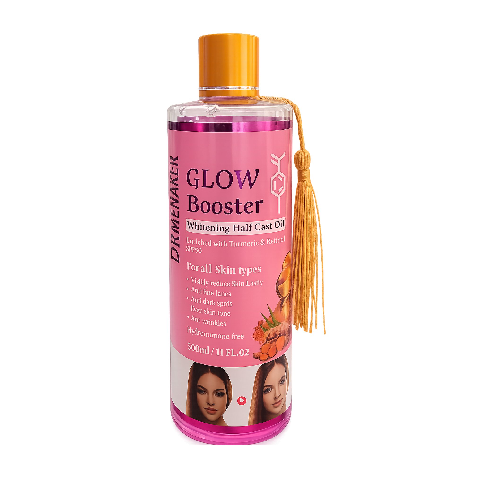 Glow Booster Brightening Body Oil with Turmeric & Retinol 300ml – Nourishing Glow Oil for Smooth, Radiant Skin