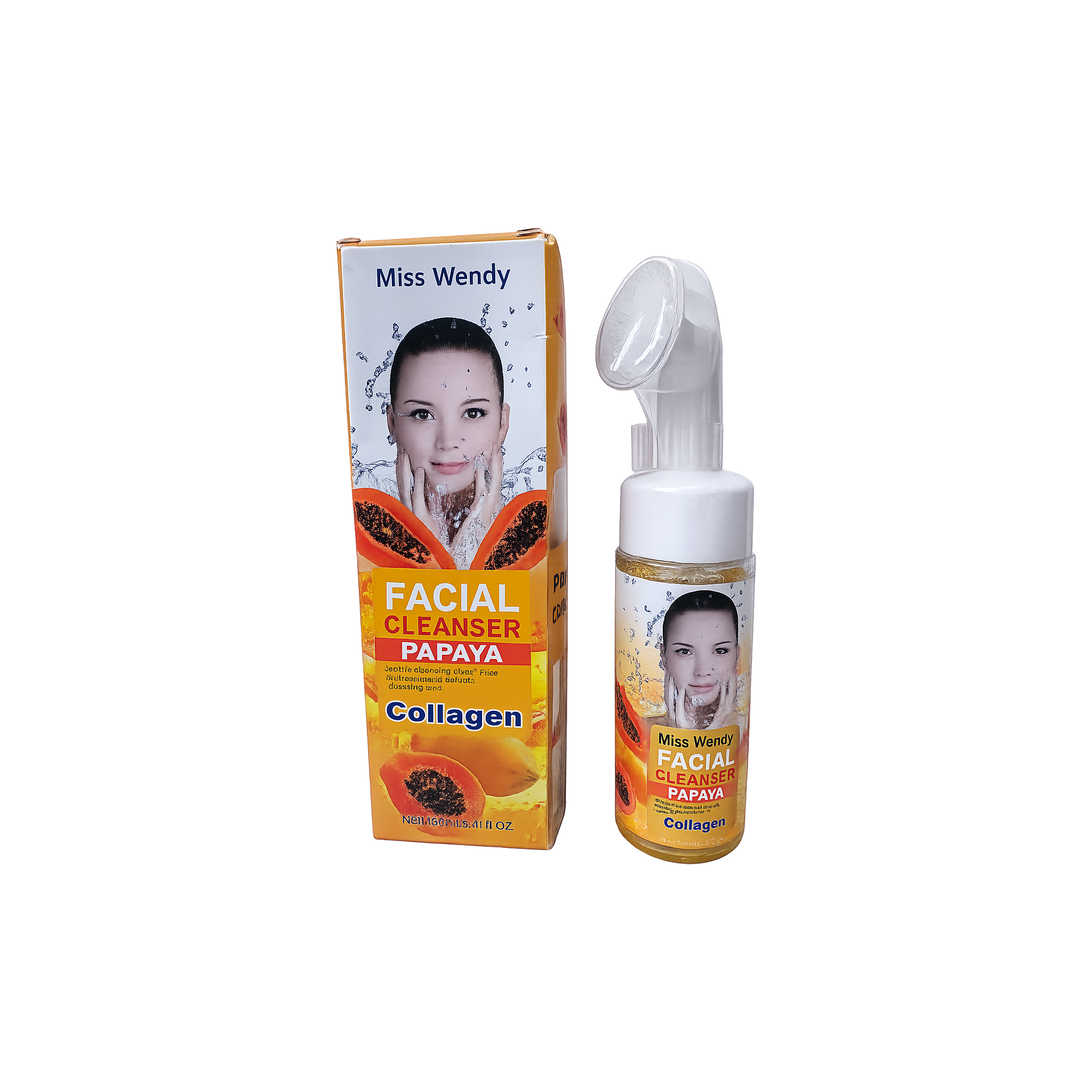 Miss Wendy Papaya & Collagen Facial Cleanser with Cleansing Brush
