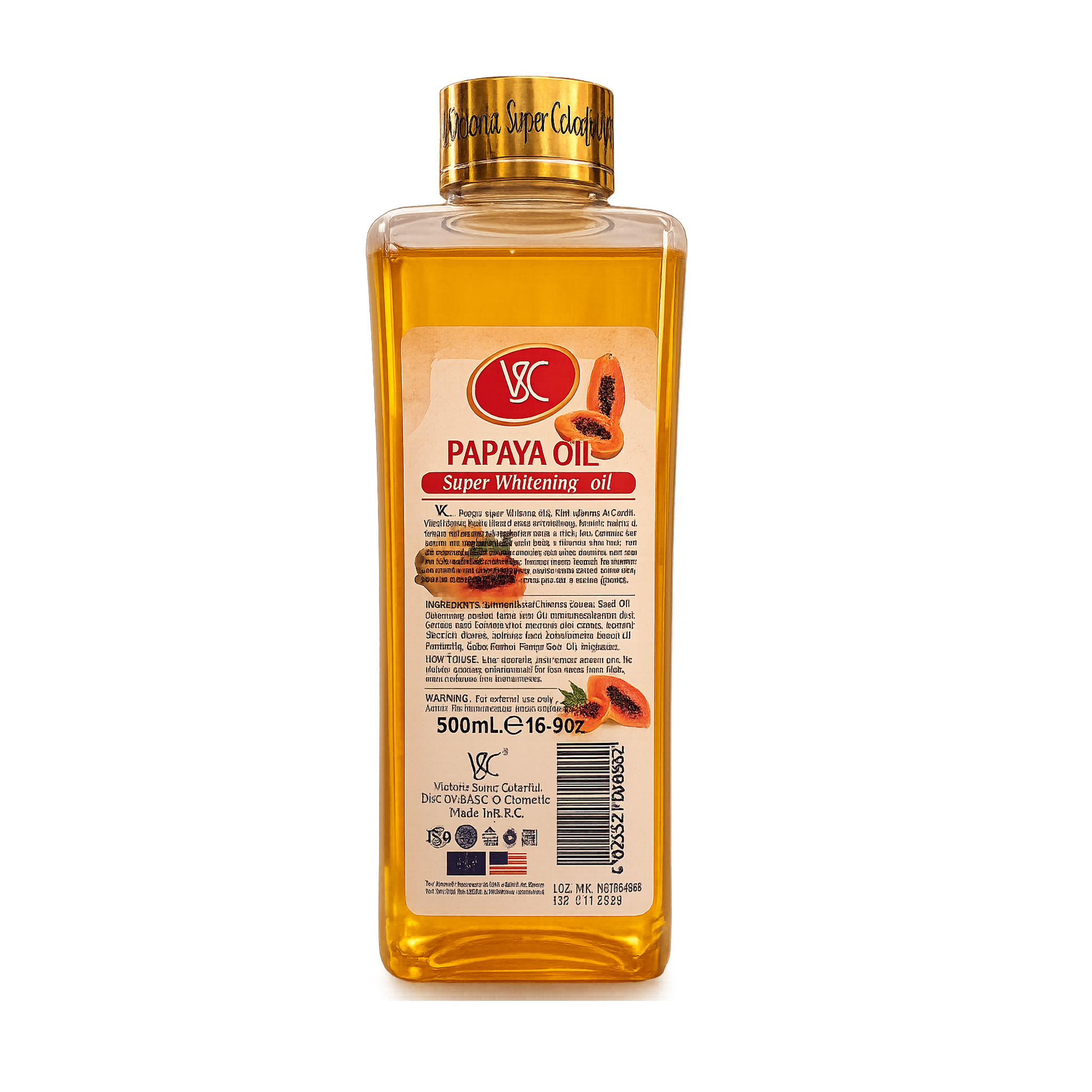 VSC Papaya Brightening Body Oil 500ml – Moisturizing Oil for Radiant & Even-Looking Skin