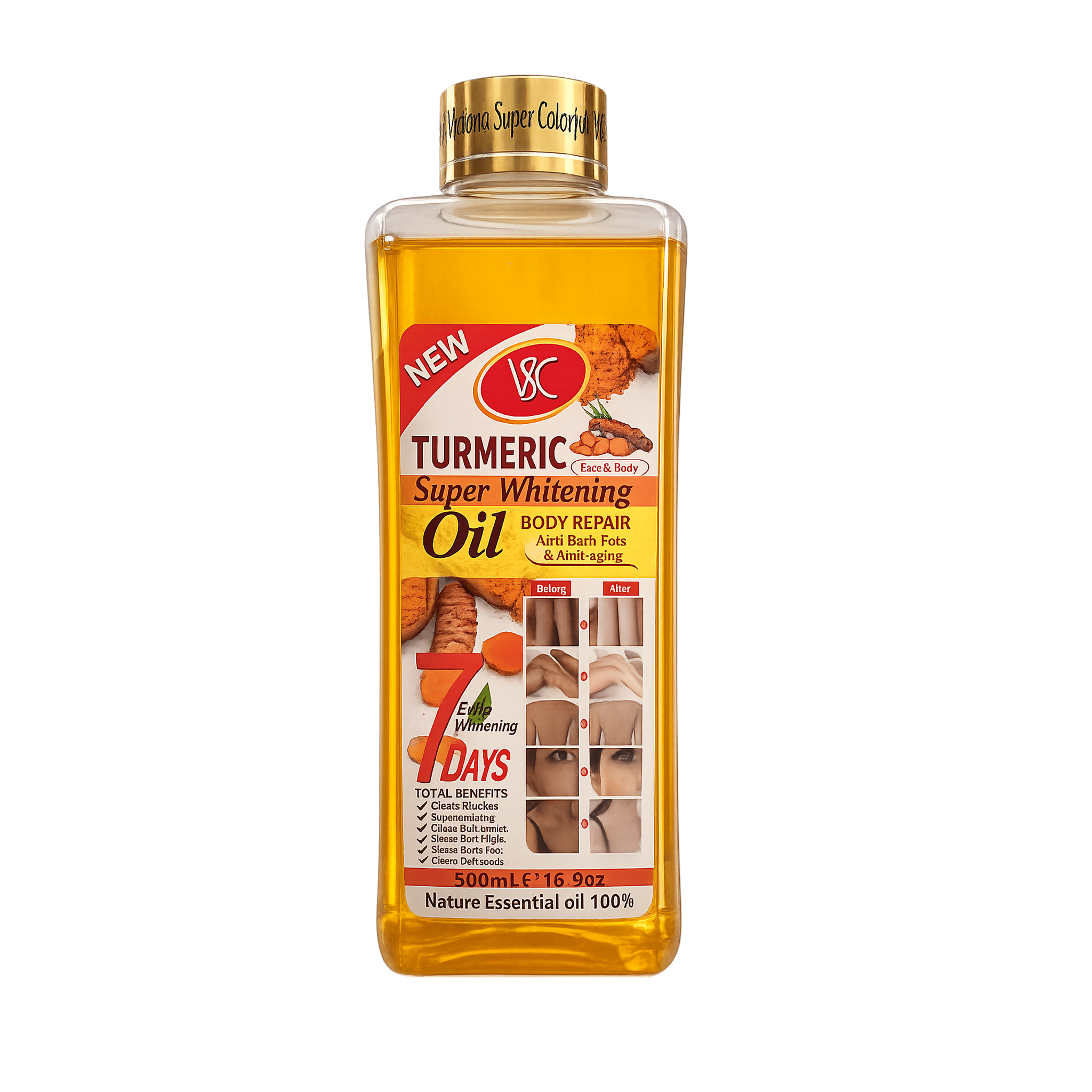 VSC Turmeric Brightening Body Oil 500ml – Moisturizing Oil for Smooth & Radiant Skin